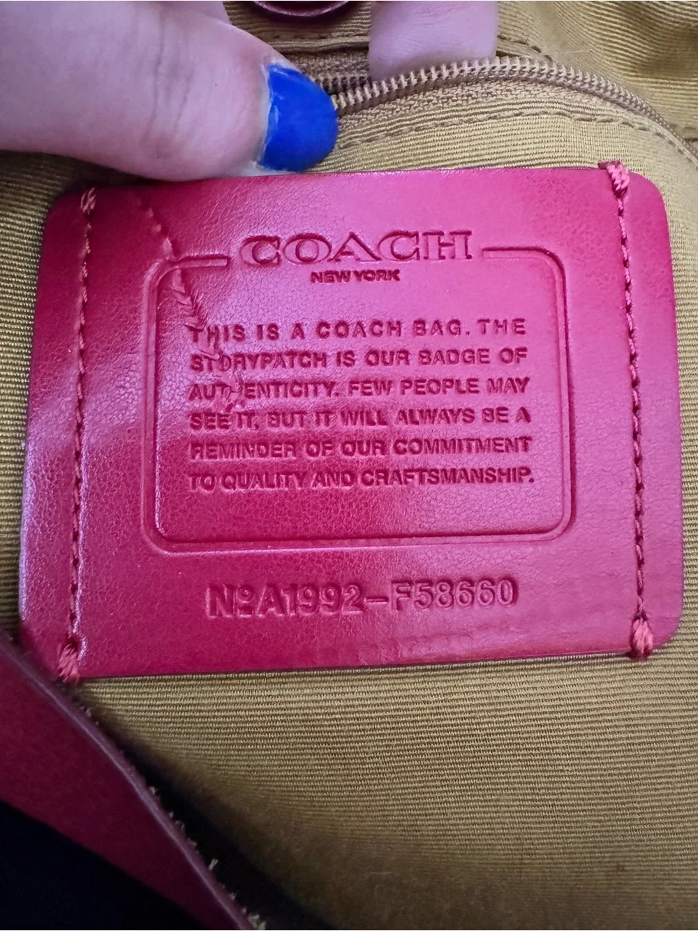 Coach Red Derby Leather Tote Bag - Picture 11 of 11